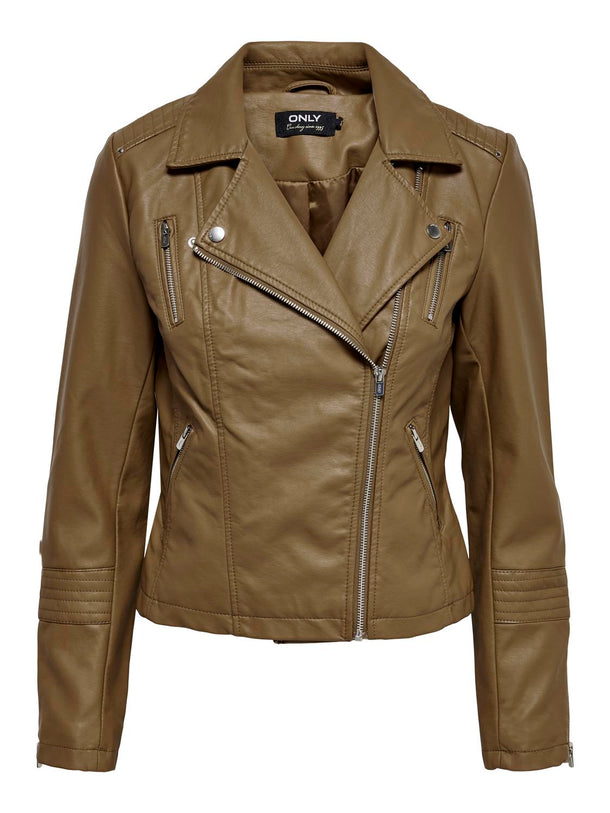 Product CHAQUETA GEMMA CLÁSICA EFECTO PIEL - Cognac - Image 1