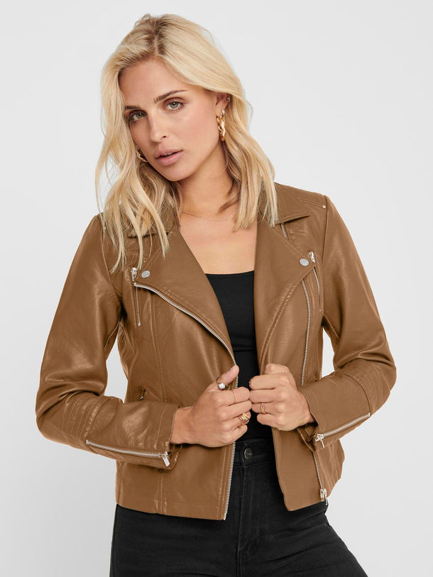 Product CHAQUETA GEMMA CLÁSICA EFECTO PIEL - Cognac - Image 7