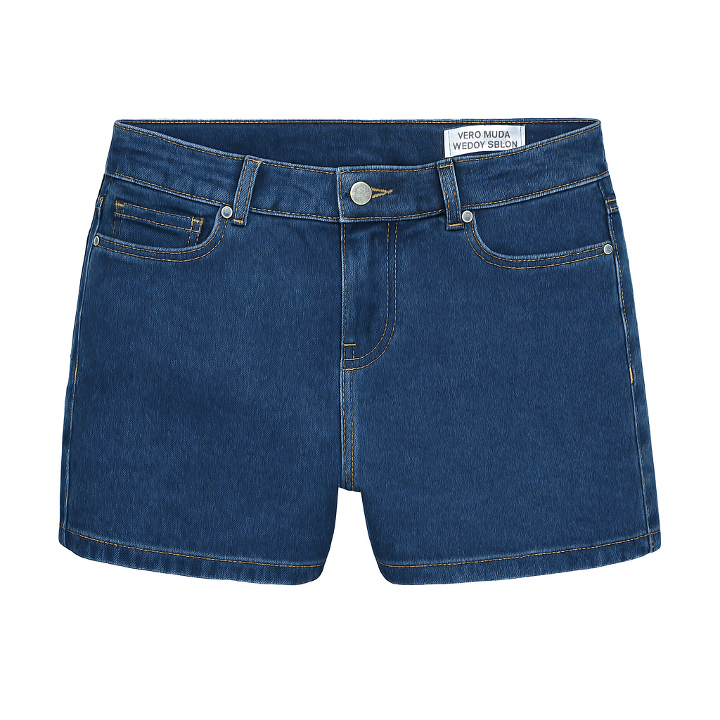 SHORT DENIM EFECTO LAVADO JULIE - Medium Blue Denim Detail:VI3537