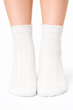 MEDIAS VOLADOS OLIVIA - Cloud Dancer Detail:POINTELLE PATTERN