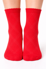 MEDIAS TOBILLERAS CALADAS MADDIE - Fiery Red