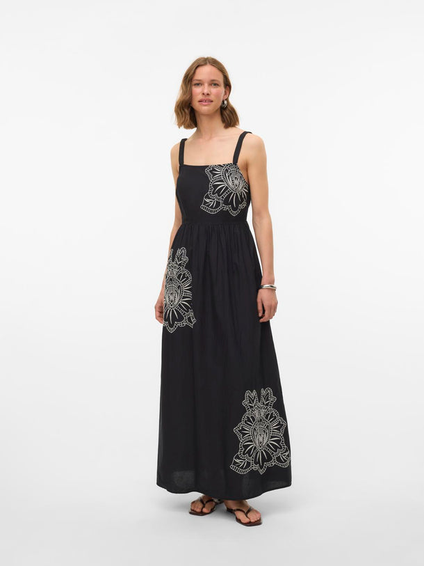 Product VESTIDO CINDY-Black Detail:Oatmeal crochet - Image 2