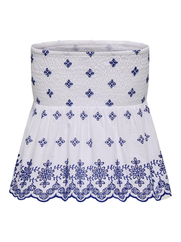 Product TOP LOU-Bright White Detail:W. mazarine blue emb - Image 2