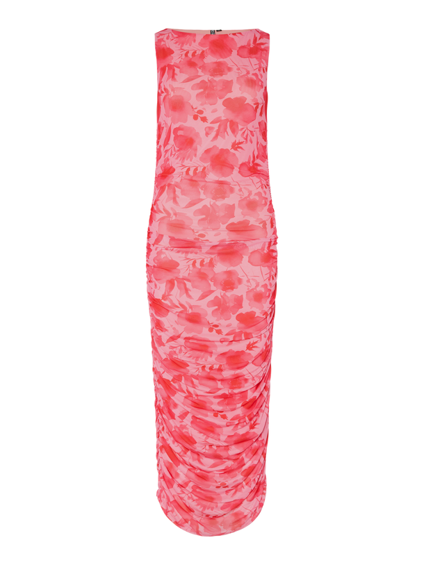 Product VESTIDO CUELLO BOTE ESTAMPADO ALLY-Pink Tulle AOP:Flowers - Image 2