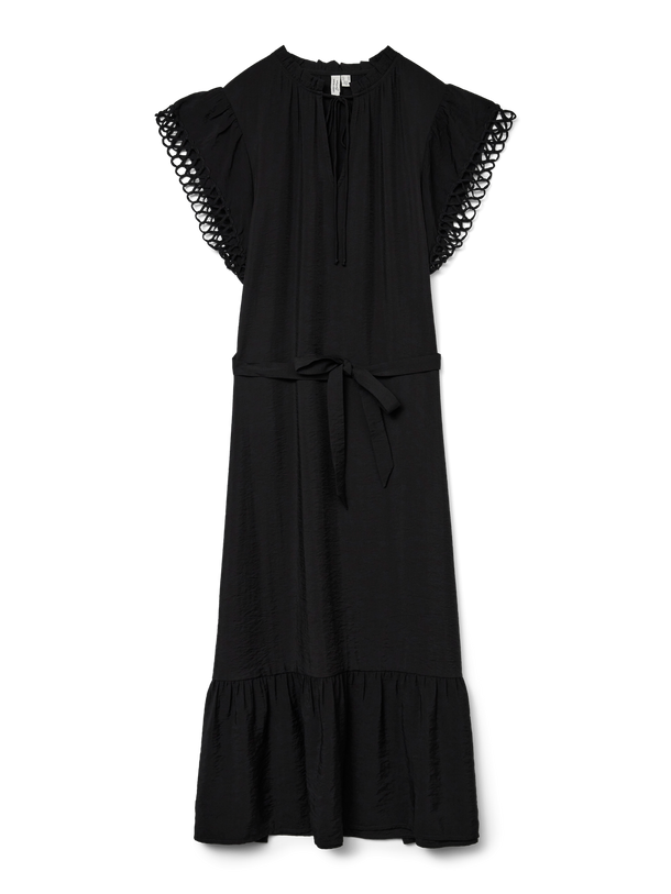 Product VESTIDO MIDI MANGAS CALADAS FLAVIA-Black - Image 3