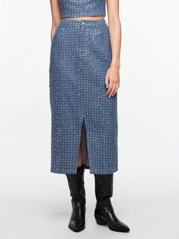 Product FALDA NAOMI - Medium Blue Denim Detail:SEQUINS - Image 1