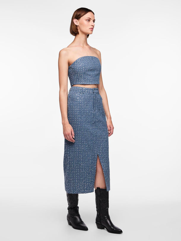 Product FALDA NAOMI - Medium Blue Denim Detail:SEQUINS - Image 2