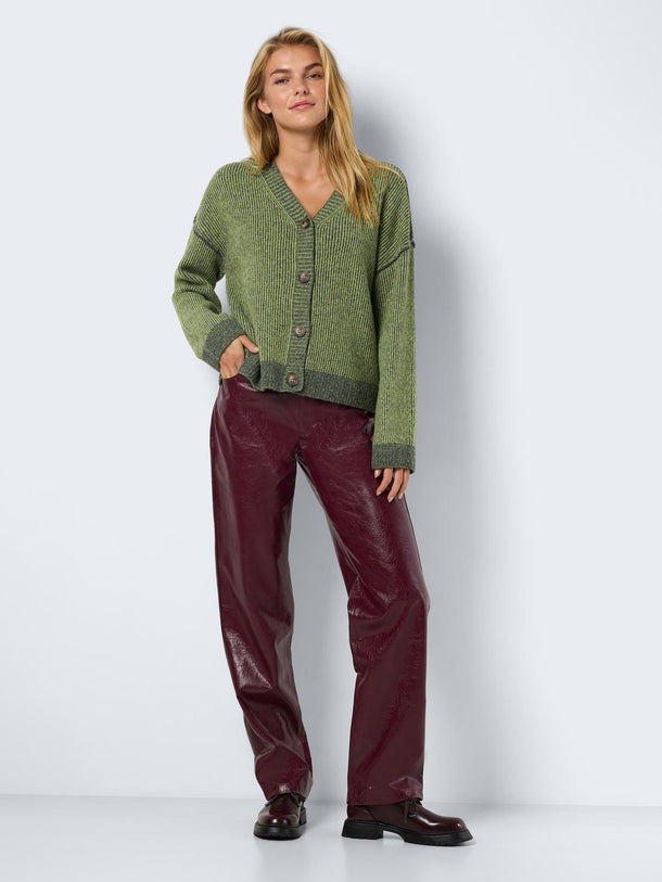 Product CARDIGAN ANDREA - Charcoal Gray Detail:Sage (Pantone 16-0421TCX) - Image 4
