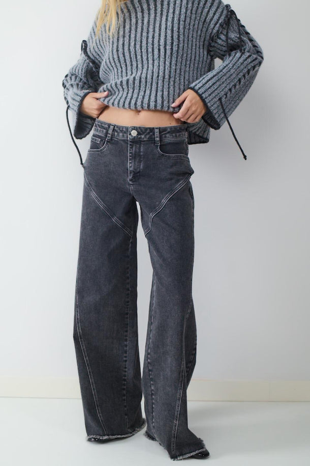 Product JEAN WIDE LEG BMK-Dark Grey Denim - Image 2