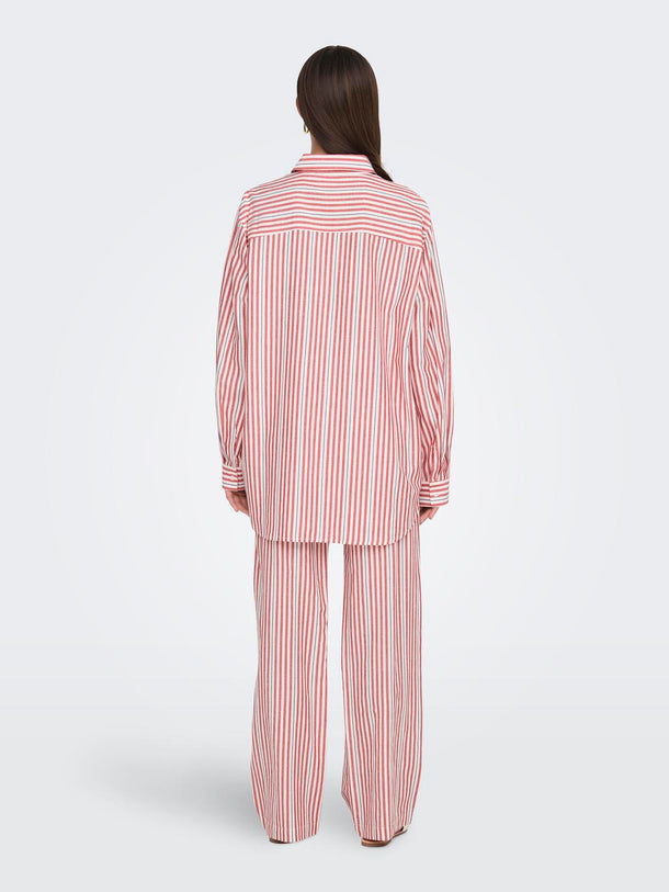 Product CAMISA DE LINO WINDY-Cloud Dancer Stripes:W HIGH RISK RED/BLACK - Image 6