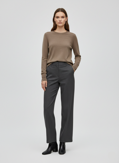 SWEATER FINO BOTONES LOU - Walnut Detail:MELANGE