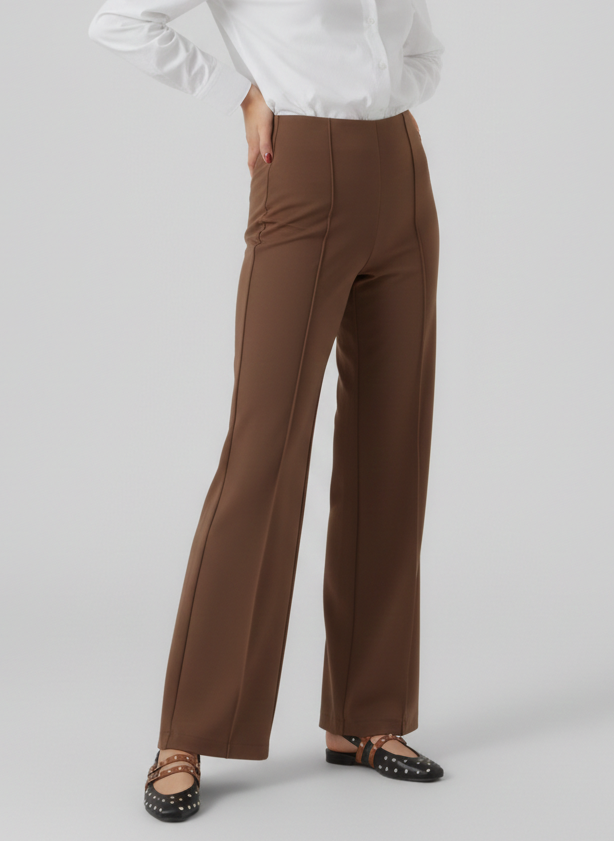 PANTALÓN PINZAS ANCHO BECKY - Cocoa Brown