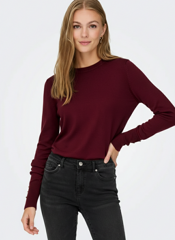 Product SWEATER FINO BOTONES LOU-Cabernet - Image 1