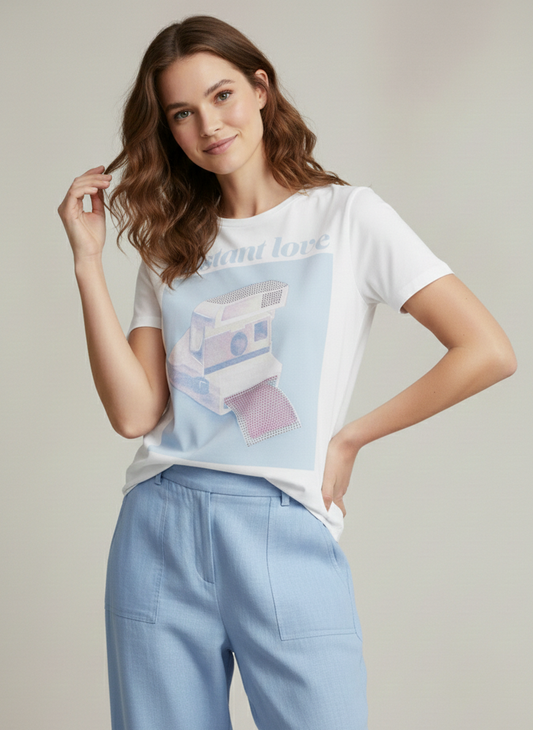CAMISETA ESTAMPADA KITA-Bright White Print:Instant