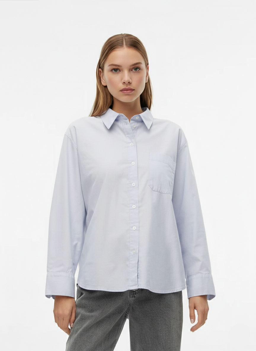 CAMISA OXFORD OVERSIZE IDA - Light Blue