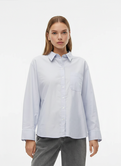 CAMISA OXFORD OVERSIZE IDA - Light Blue