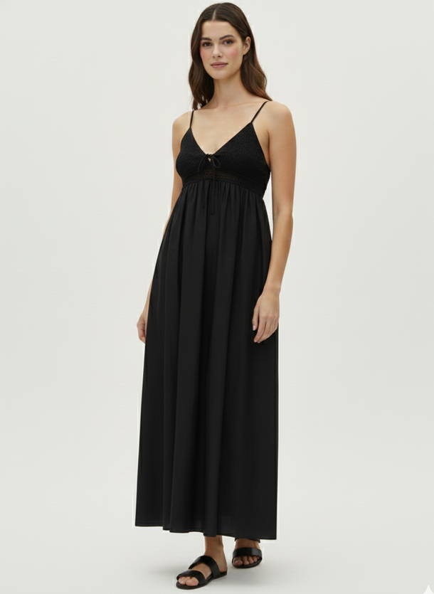 Product VESTIDO MAXI CON TIRAS AJUSTABLES BRIA-Black - Image 1
