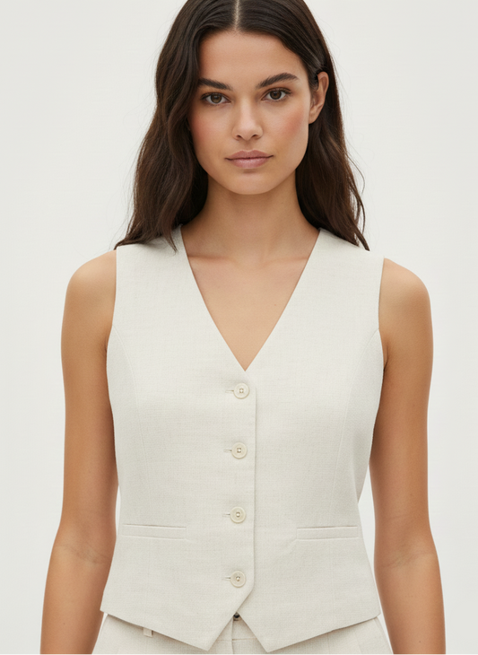 CHALECO LINO SASTRERO SIESTA-Moonbeam