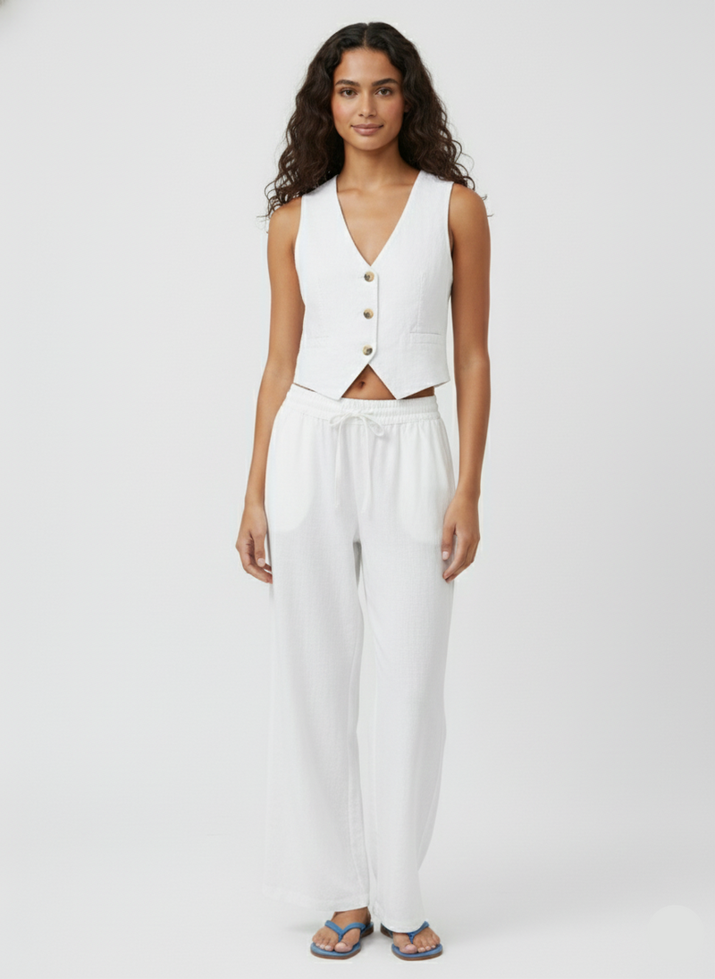 PANTALÓN WIDE LINO SAY - Bright White