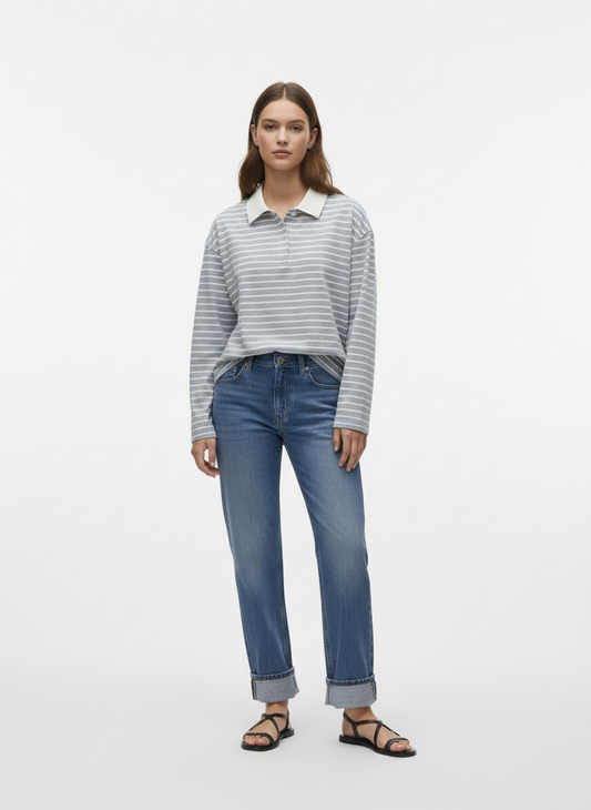 JEAN RECTO TIRO MEDIO ALISSON-Medium Blue Denim