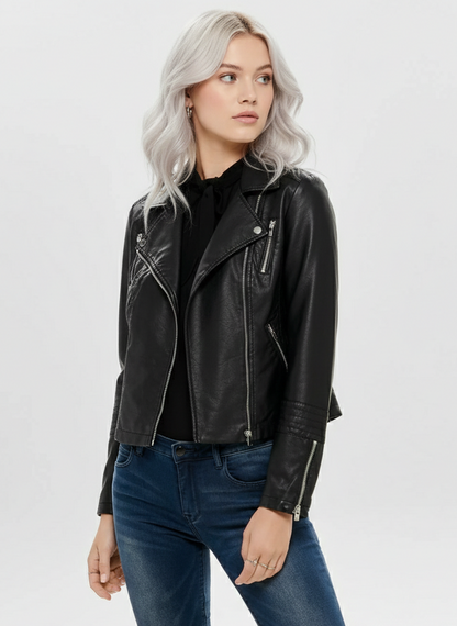 CAMPERA BIKER EFECTO CUERO GEMMA