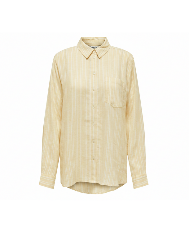 Product CAMISA LINO TOKYO-Pastel Yellow Stripes:CLOUD DANCER - Image 1