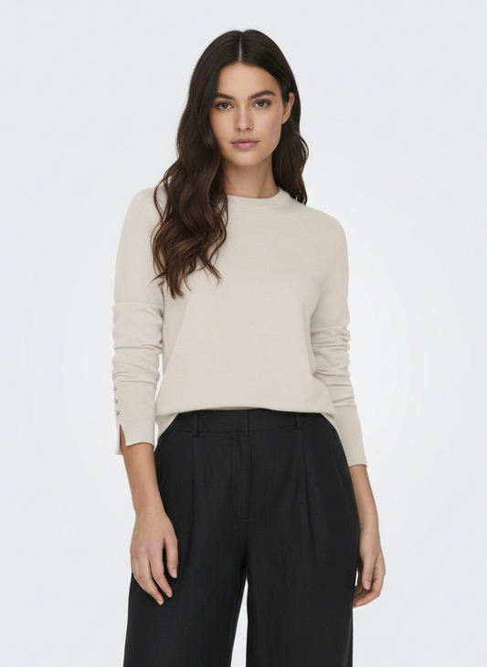 SWEATER FINO BOTONES LOU-Eggnog Detail:MELANGE
