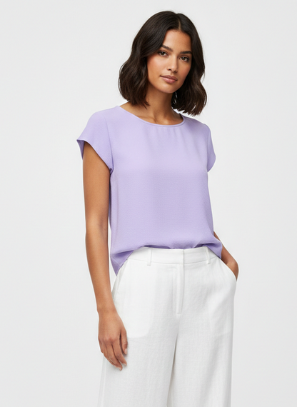 CAMISETA BÁSICA CON CIERRE VIC - Lavender