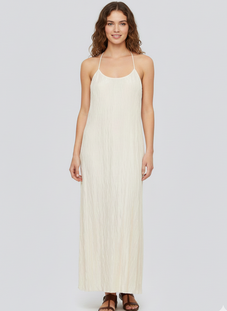 VESTIDO LARGO CON BRETELES AJUSTABLES BEA-Birch