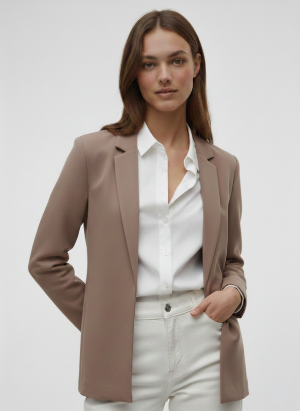 Product BLAZER LARGO DE PUNTO EVI - Brown Lentil - Image 1