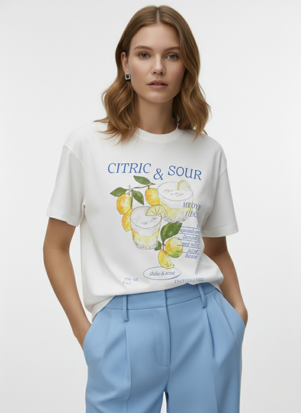 Product CAMISETA GOOD OBJECTS IDA-Bright White Print:CITRIC & SOUR - Image 1