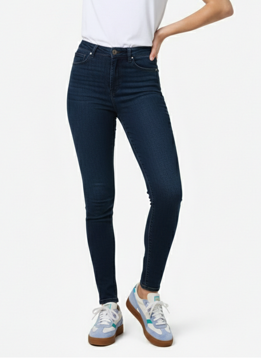 JEAN SKINNY TIRO ALTO CALLIE - Dark Blue Denim