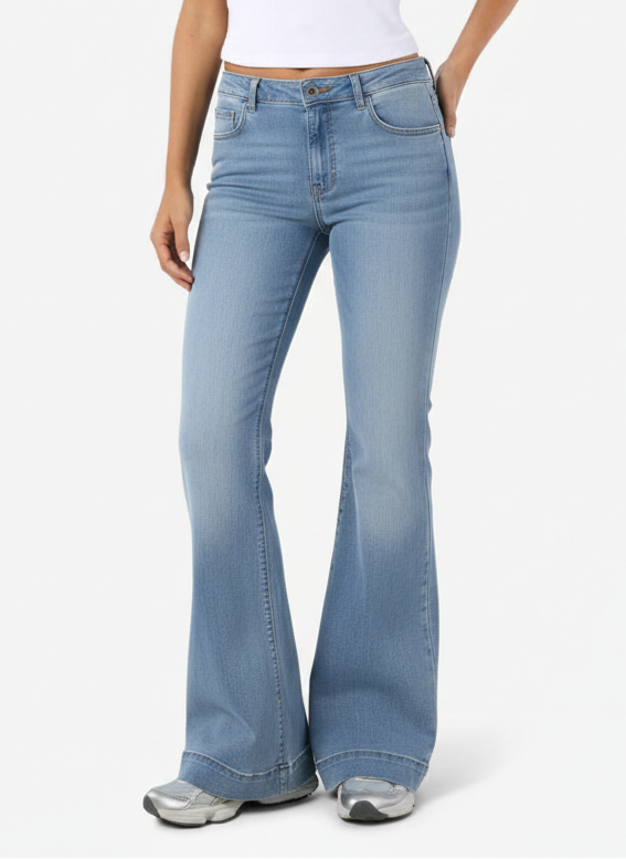 Product JEAN FLARE TIRO ALTO ROOXY-Light Blue Denim - Image 1