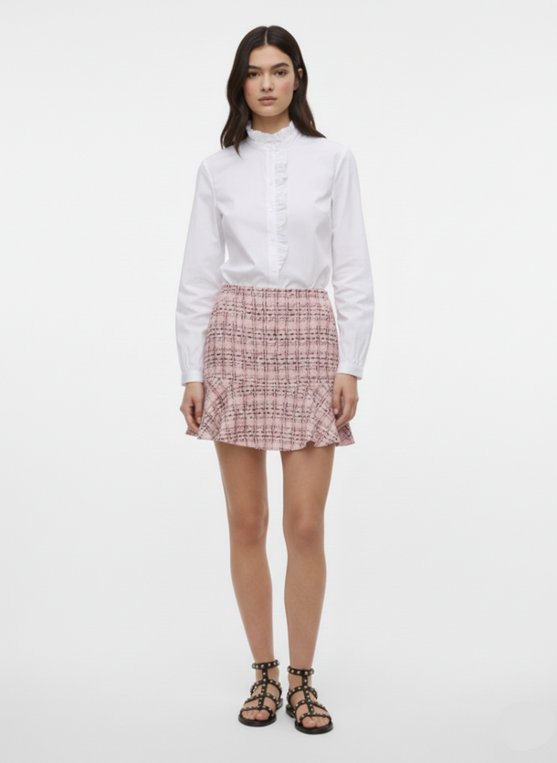 Product CAMISA DE CUELLO ALTO CON VOLANTES MIO-White - Image 2