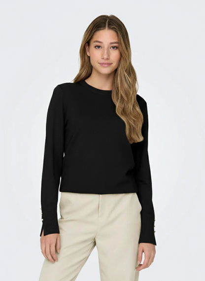 SWEATER FINO BOTONES LOU - Black
