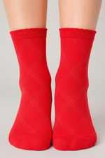 MEDIAS TOBILLERAS CALADAS MADDIE - Fiery Red