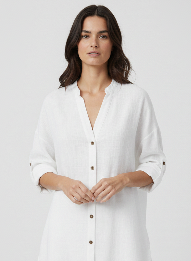 Product CAMISA LARGA RITA-Cloud Dancer - Image 1