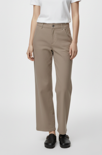 PANTALÓN WIDE LINO HOPE - Walnut