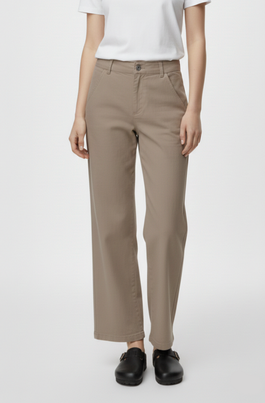 PANTALÓN WIDE LINO HOPE - Walnut