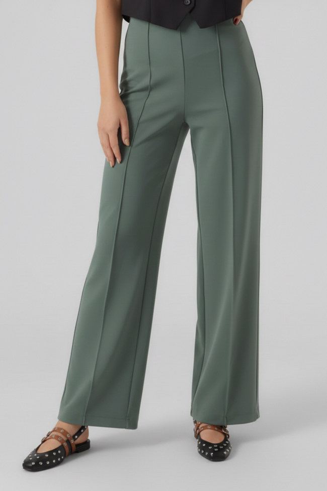 PANTALÓN PINZAS ANCHO BECKY-Dark Forest