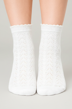 MEDIAS VOLADOS OLIVIA - Cloud Dancer Detail:POINTELLE PATTERN