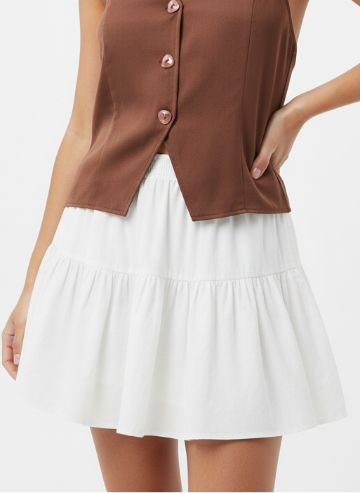 Product POLLERA BALLOON TIRO MEDIO EMMIE-Bright White - Image 1