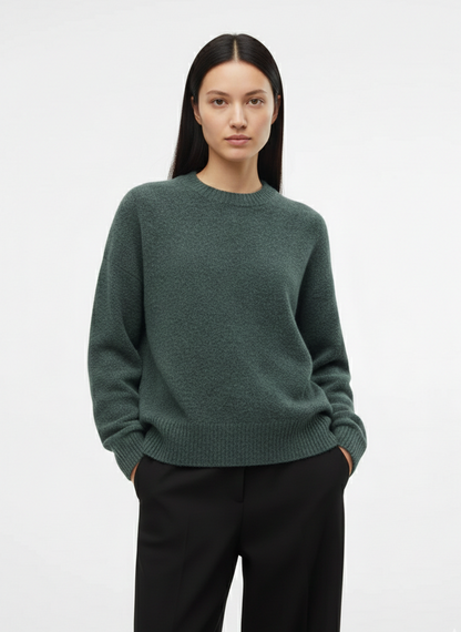 SWEATER CHUNKY BOOM - Balsam Green Detail:MELANGE