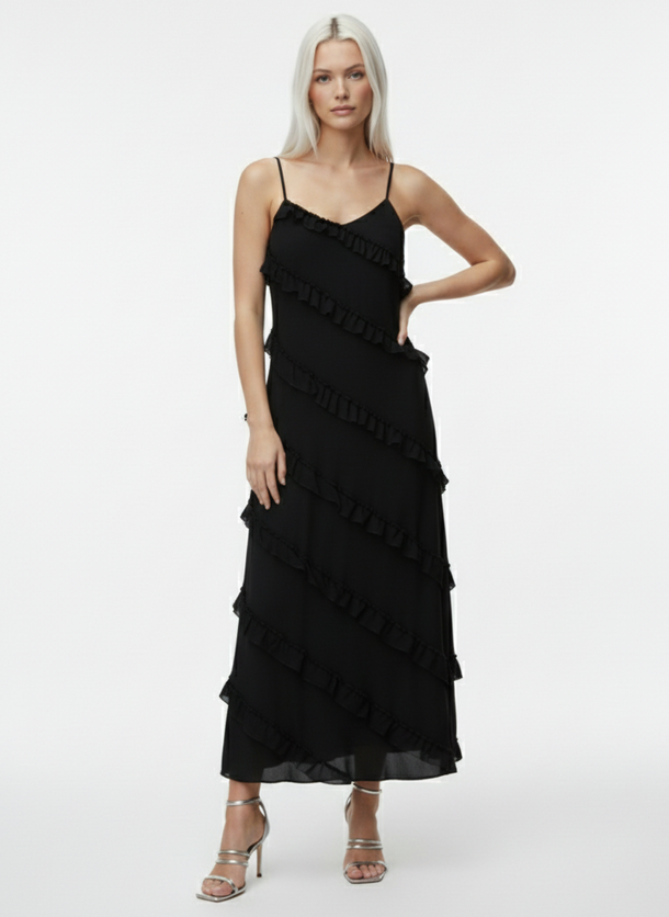 Product VESTIDO MAXI VOLANTES TWIRL-Black - Image 1