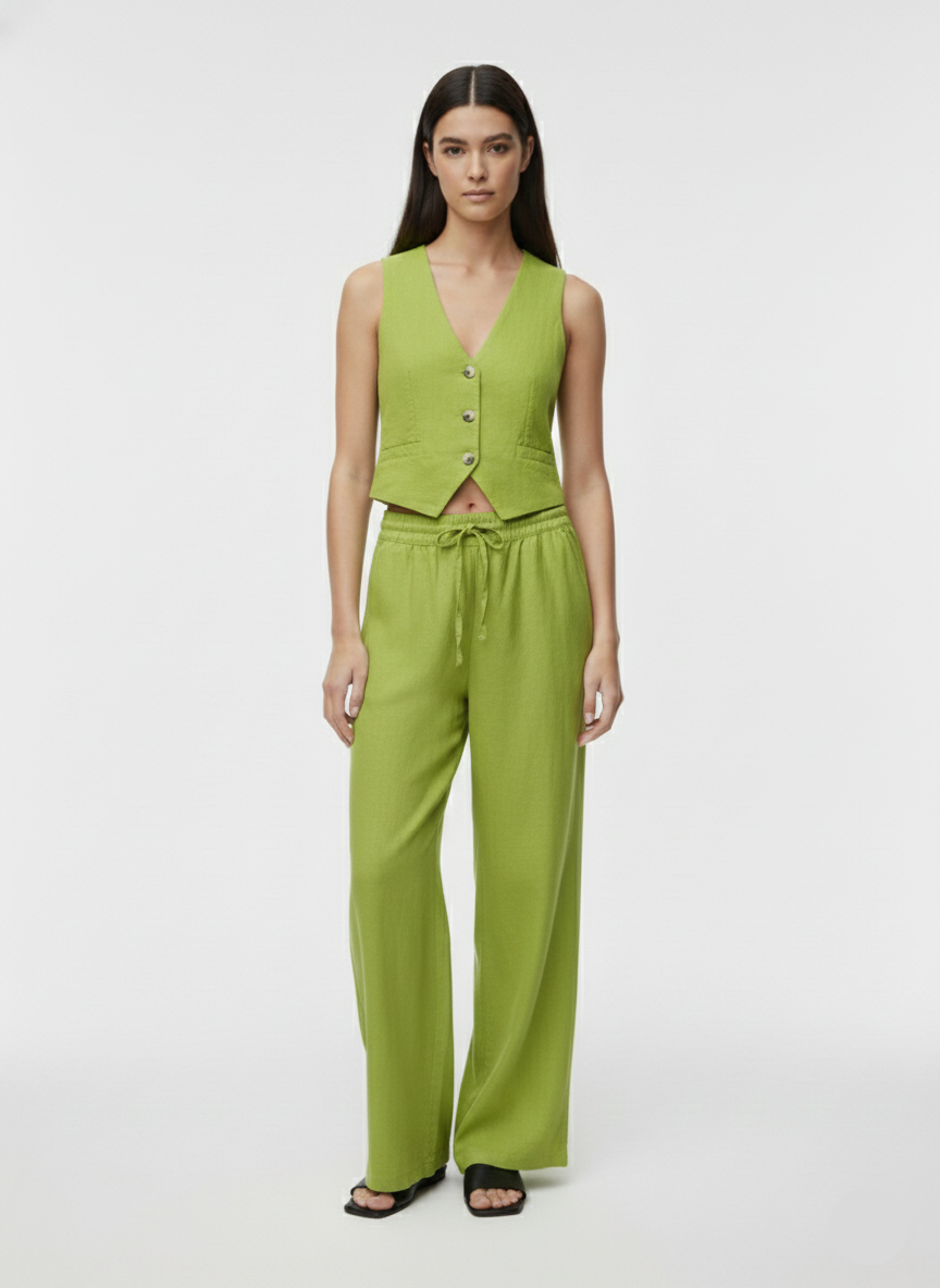 PANTALÓN WIDE LINO SAY - Lima Bean Green
