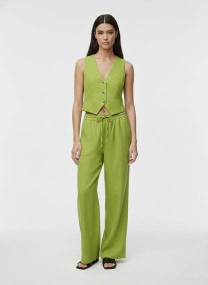 PANTALÓN WIDE LINO SAY - Lima Bean Green
