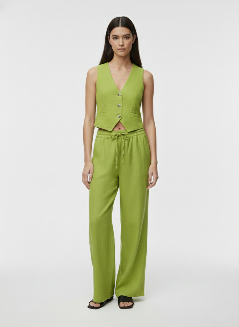 PANTALÓN WIDE LINO SAY - Lima Bean Green