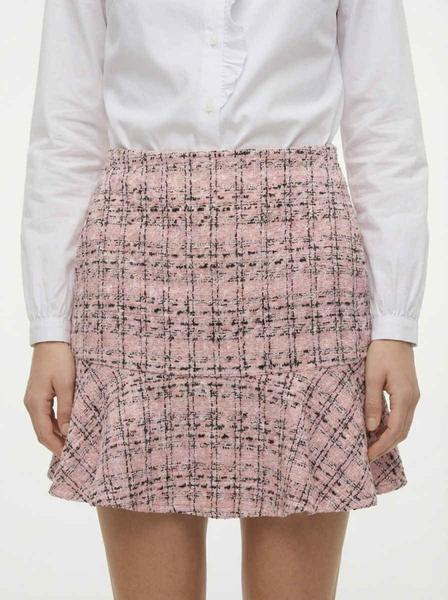 POLLERA MINI DE TWEED ADELE-Bonbon AOP:MULTI COLOR