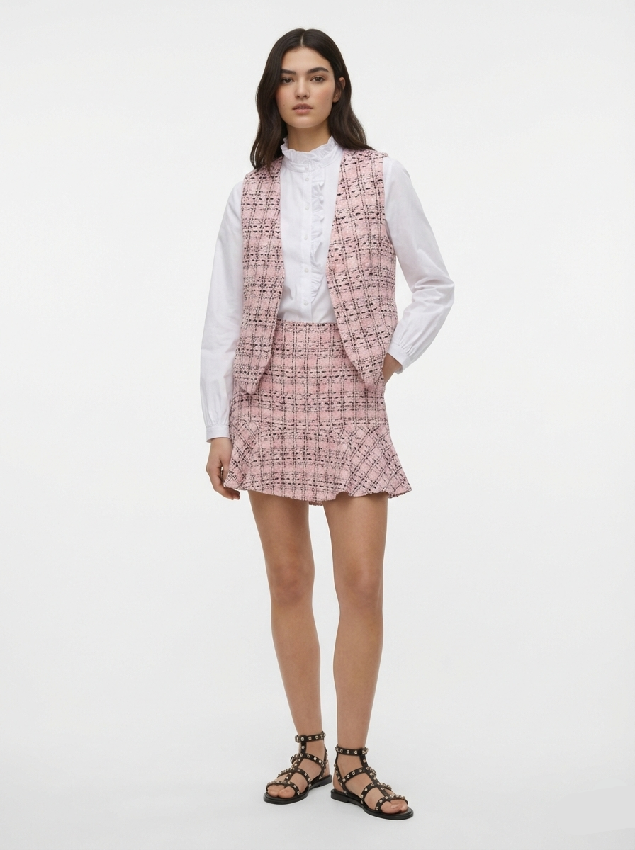 CHALECO SASTRERO DE TWEED ADELE-Bonbon AOP:MULTI COLOR