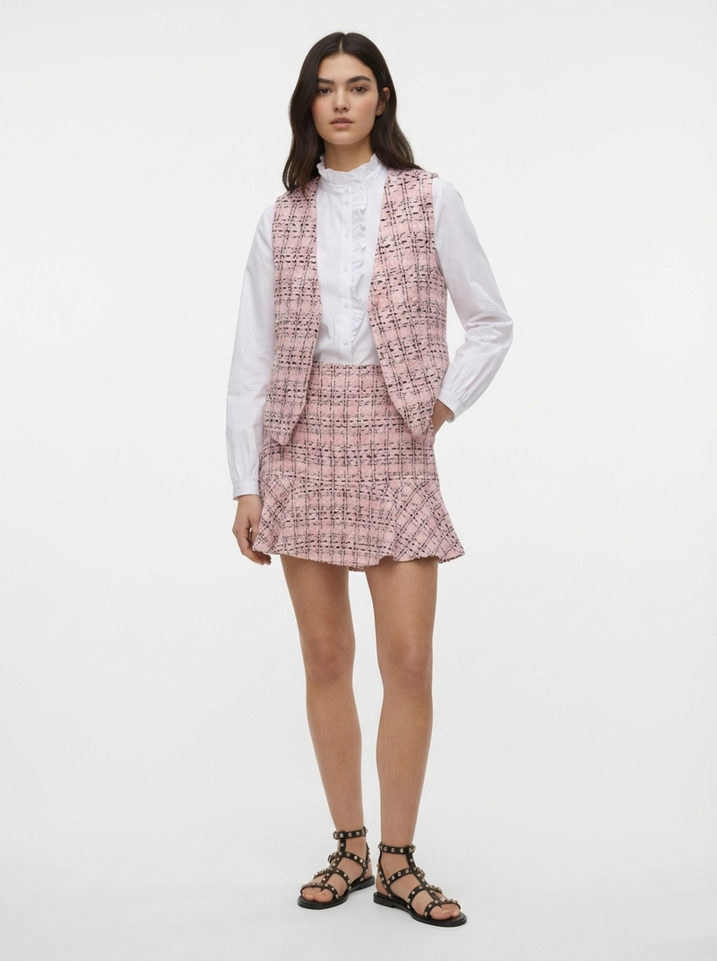 CHALECO SASTRERO DE TWEED ADELE-Bonbon AOP:MULTI COLOR